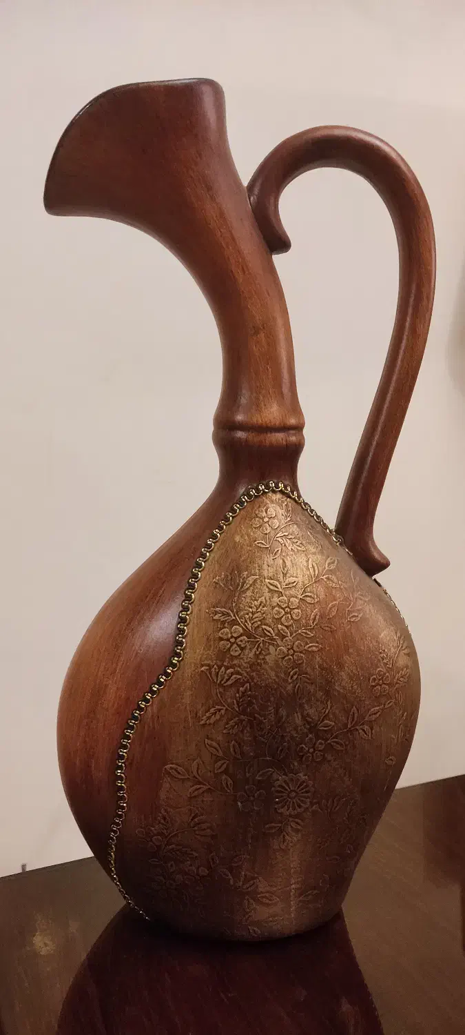 گلدان سفالی با نقوش گل و برگ|صنایع دستی و سایر لوازم تزئینی|تهران, تهرانپارس جنوبی|دیوار