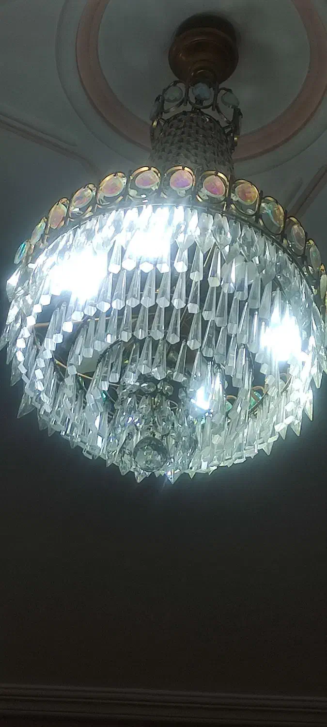 ۲ عدد لوستر پذیرایی کریستالی|لوستر و چراغ آویز|پردیس, فاز ۱|دیوار