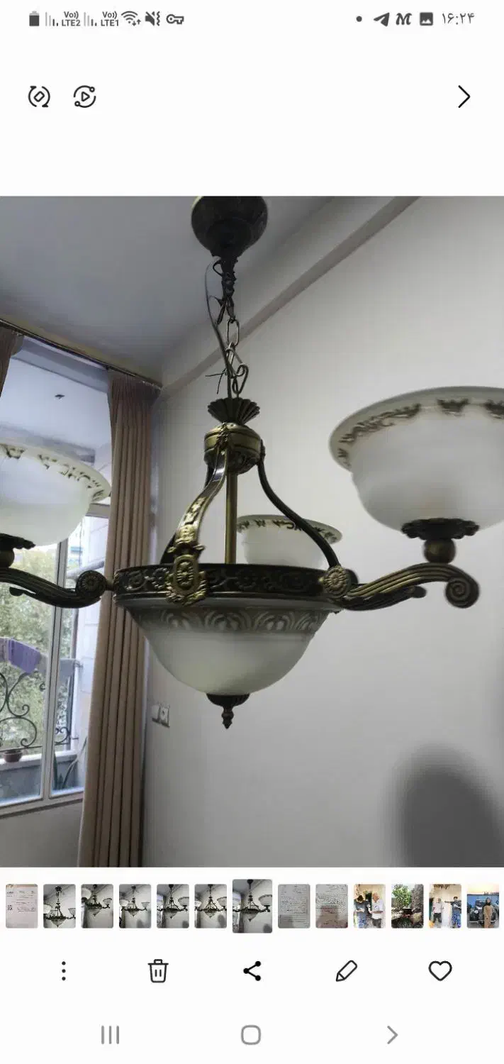 لوستر برنج|لوستر و چراغ آویز|فردیس, فرامرزیه|دیوار