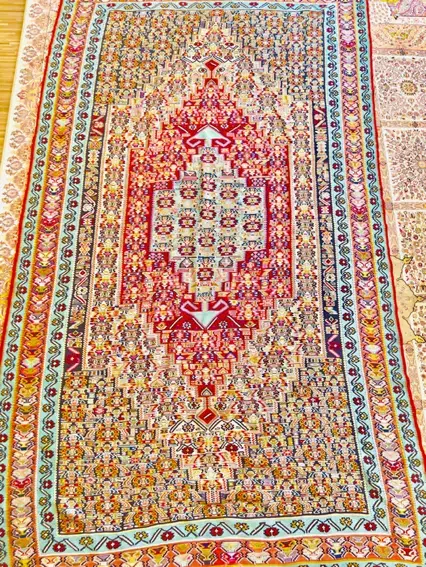 سجاده ی دستباف تمام ابریشم|گلیم، جاجیم، گبه|سنندج, |دیوار