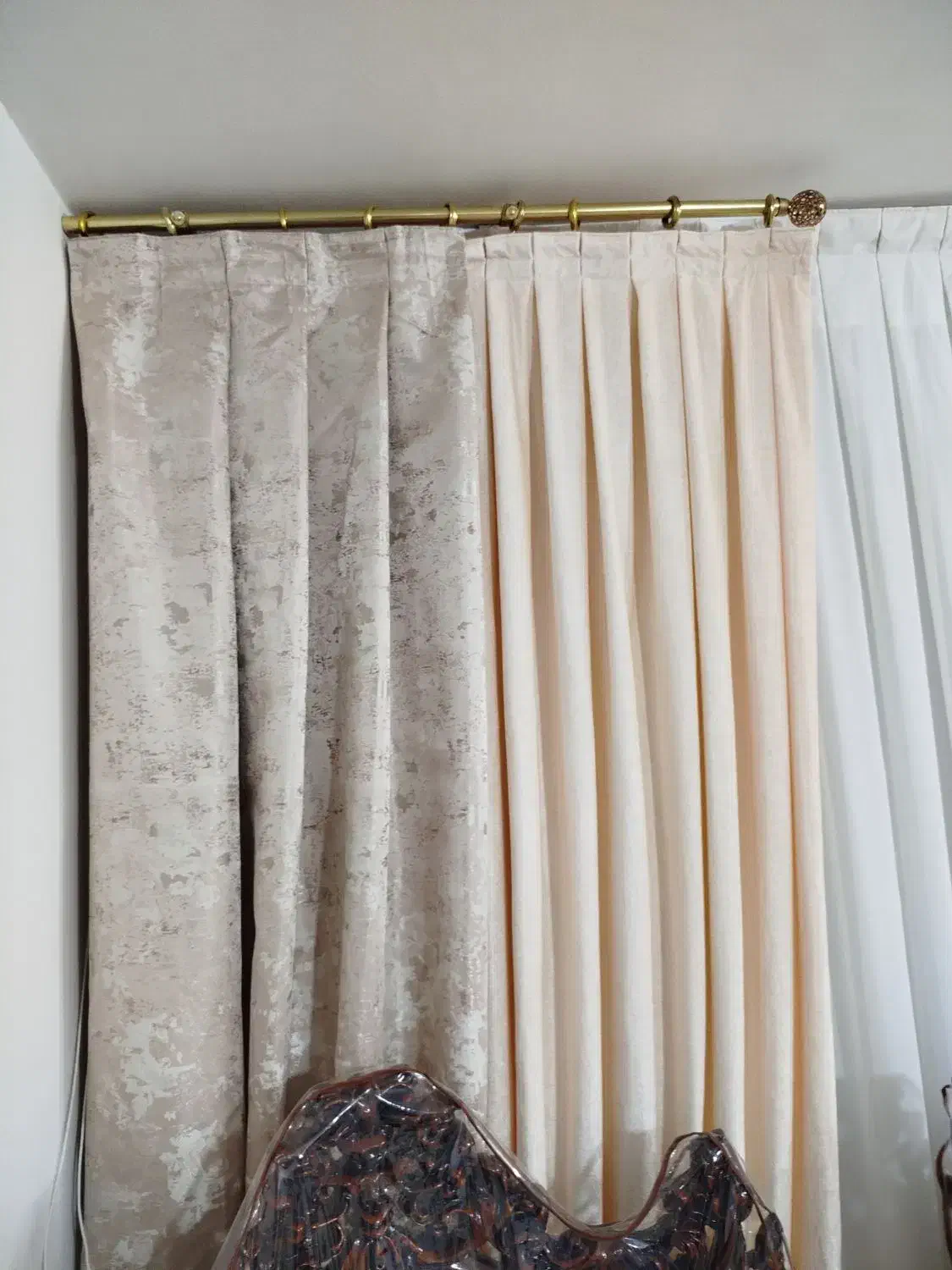 پرده حریربا دستک|پرده، رانر، رومیزی|تربت‌حیدریه, شهرک ولیعصر|دیوار