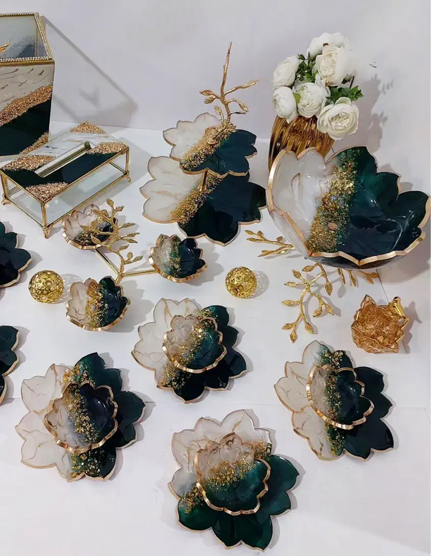 سرویس سبز طلایی|ظروف سرو و پذیرایی|خمینیشهر, |دیوار