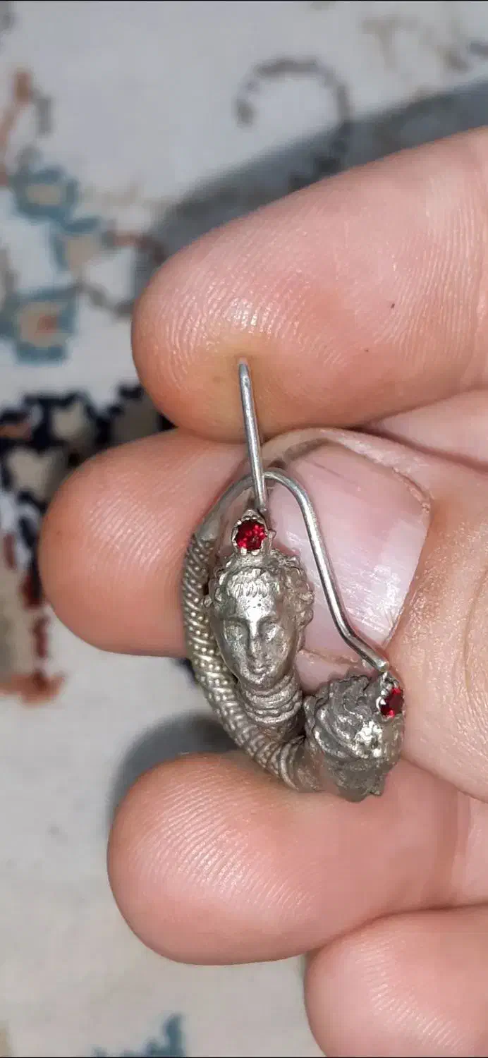 گوشواری وانگشترنقره کهنه|جواهرات|کرمانشاه, |دیوار