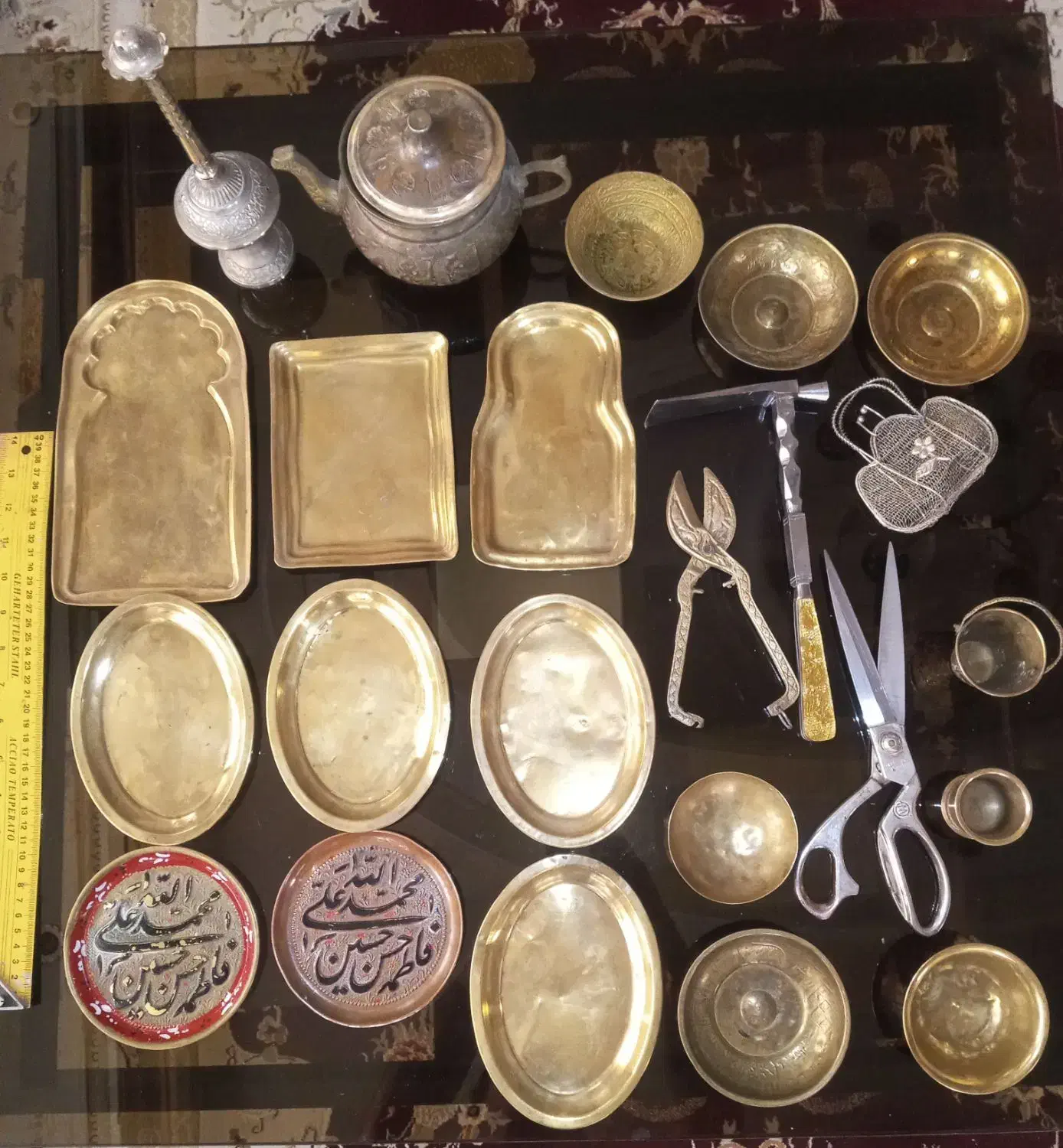 ظروف مسی و برنجی قدیمی|کلکسیون اشیاء عتیقه|تهران, چیتگر شمالی|دیوار