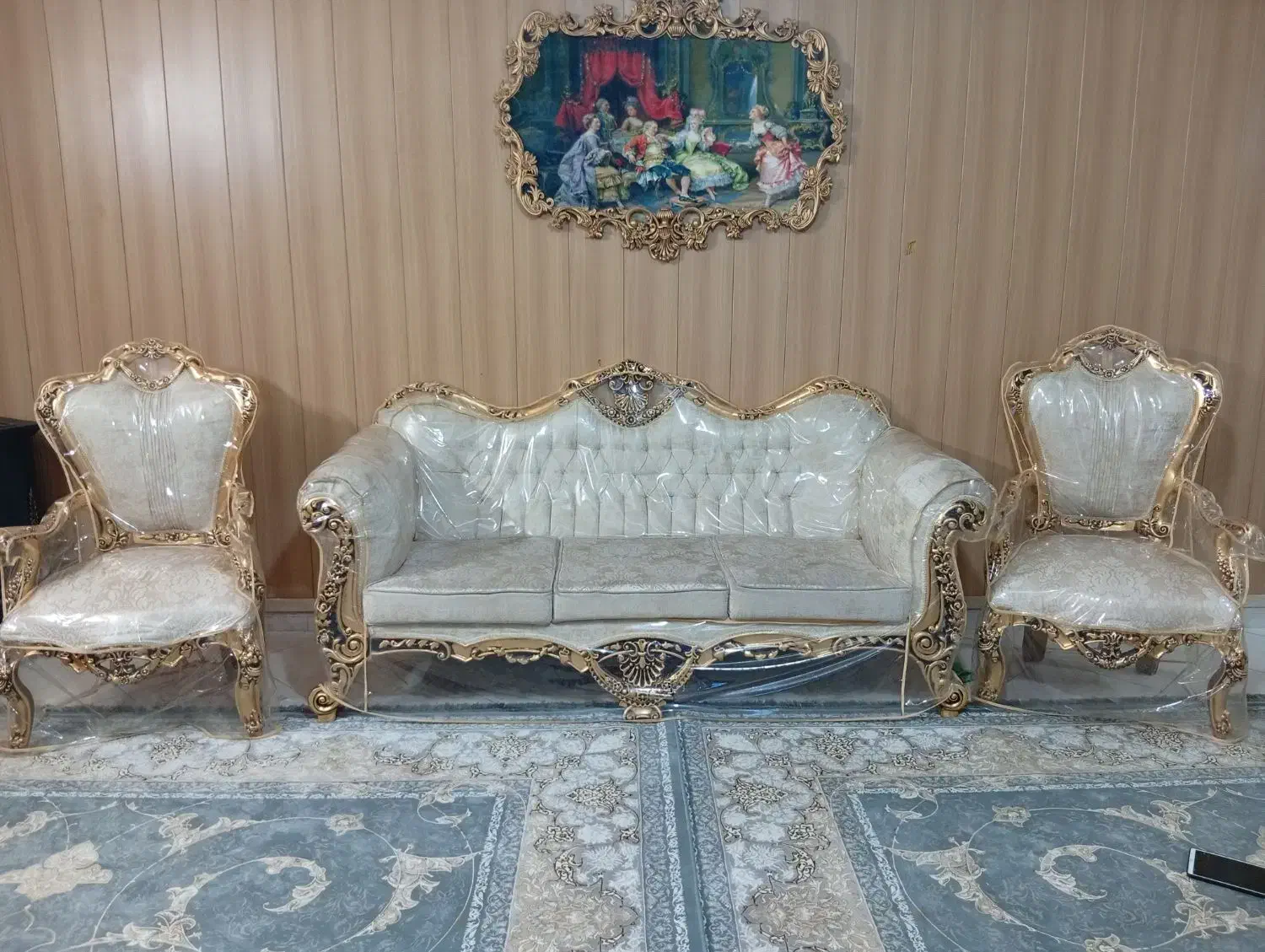 مبل 9نفرتمیزوسالم منبت کاری تمیز|مبلمان خانگی و میز عسلی|طرقبه, |دیوار