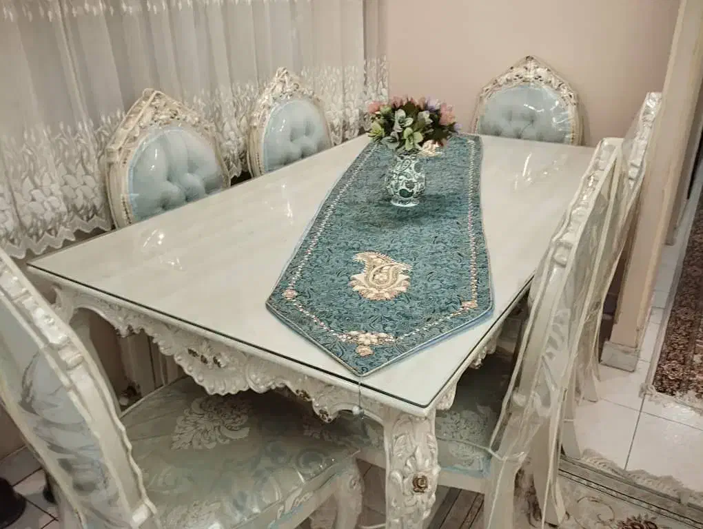 یک دست مبلمان استیل با ناهار خوری ۶ نفره و‌بوفه ست|مبلمان خانگی و میز عسلی|تهران, سازمان برنامه جنوبی|دیوار