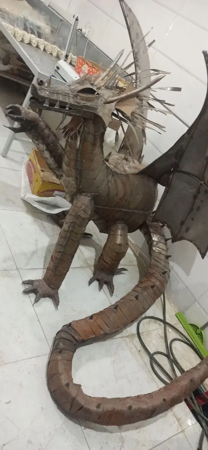 مجسمه دستساز اژدها/کافه/رستوران/بوم گردی|مجسمه، تندیس، ماکت|بجنورد, |دیوار