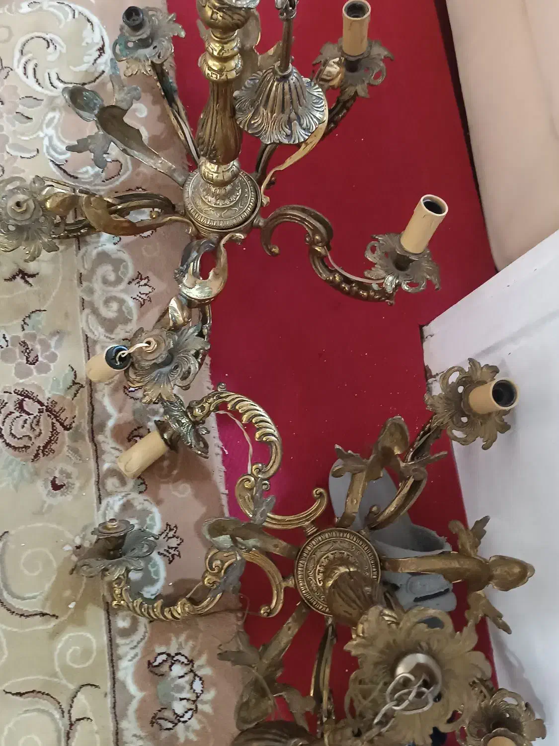 فروش لوستر ایینه شمعدان برنجی شیرخرید  ضایعات|لوستر و چراغ آویز|تهران, شارق|دیوار