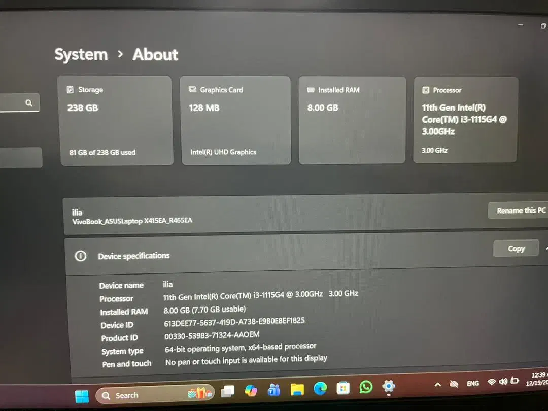 لبتاب asus vivobook|رایانه همراه|بروجرد, |دیوار