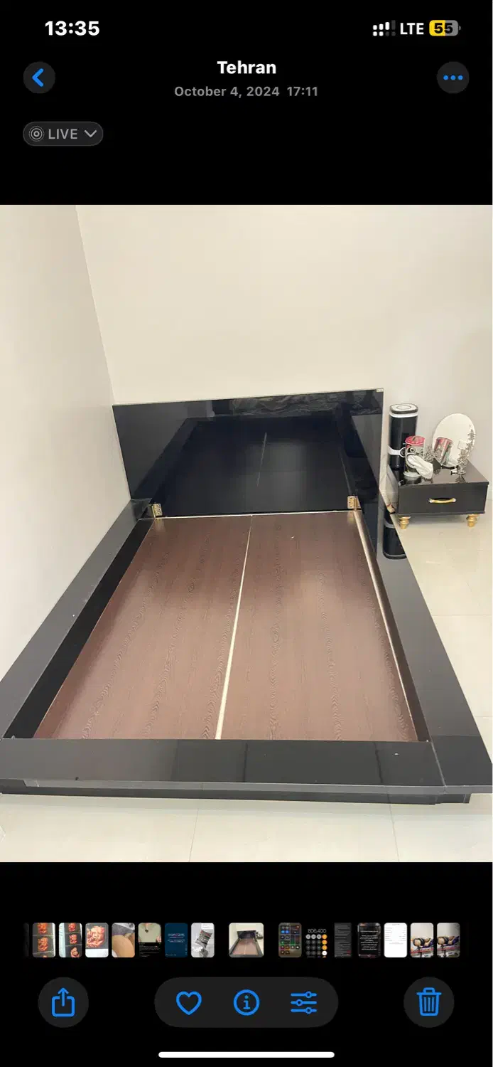 تخت دو نفره به همراه آینه کنسول و فایل ۵ کشو|تخت و سرویس خواب|تهران, سوهانک|دیوار