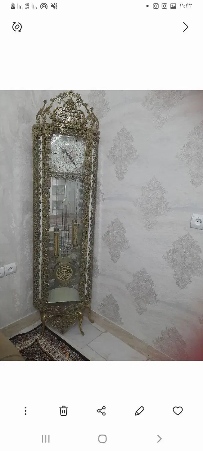 ساعت ایستاده کاملا سالم برنز اصل|ساعت دیواری و تزئینی|نسیم‌شهر, |دیوار