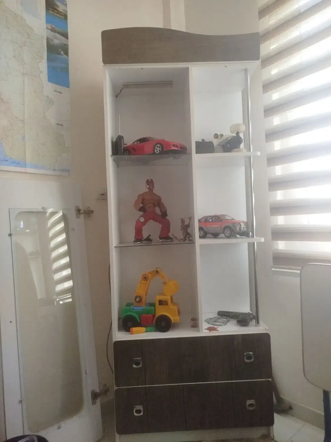 کمد بچه ،ویترین یا کتابخانه کشودار|کتابخانه، شلف، قفسه‌های دیواری|محمدیه-قزوین, |دیوار