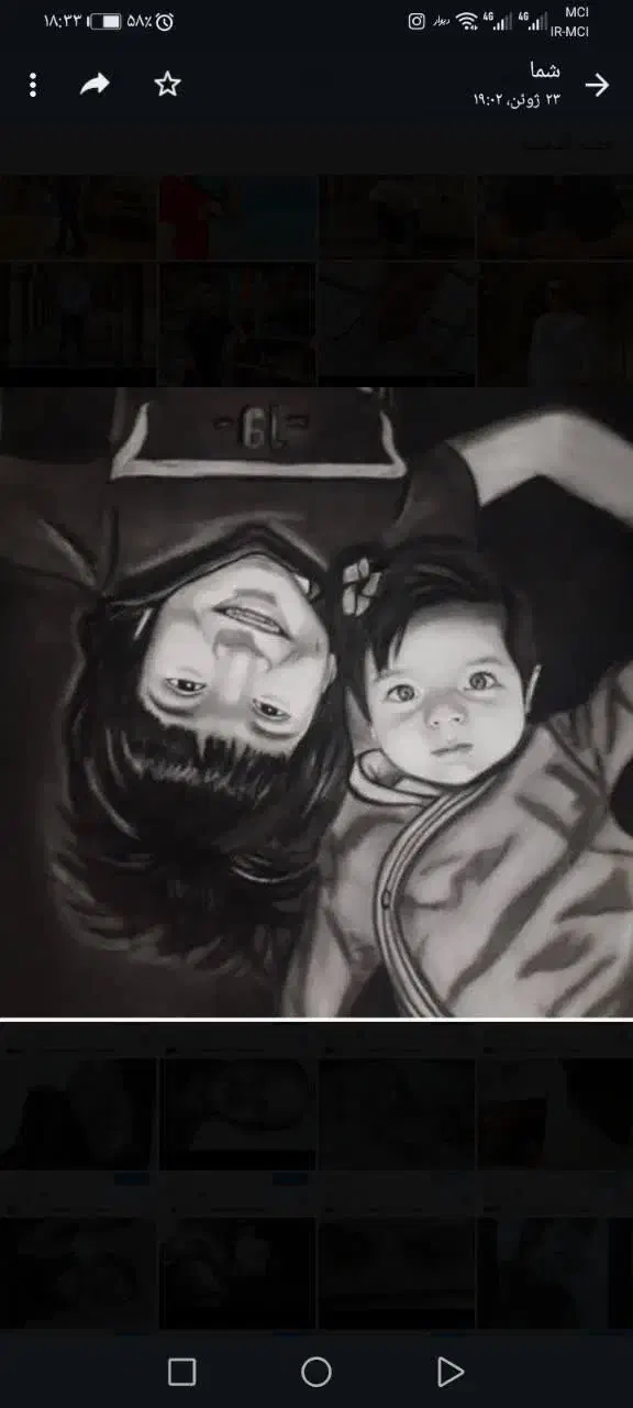 نقاشی سیاه قلم از چهره و عکس|تابلو، نقاشی، عکس|قم, بکایی|دیوار