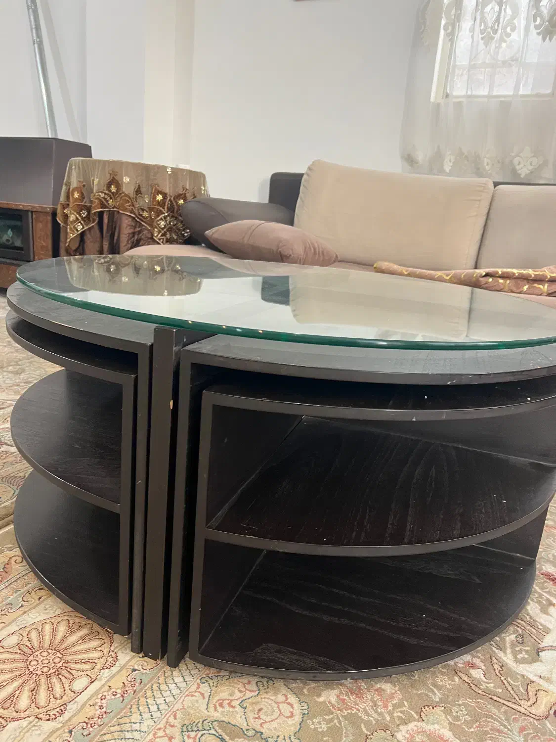 میز جلو مبلی با ۴ عدد عسلی|مبلمان خانگی و میز عسلی|قزوین, |دیوار