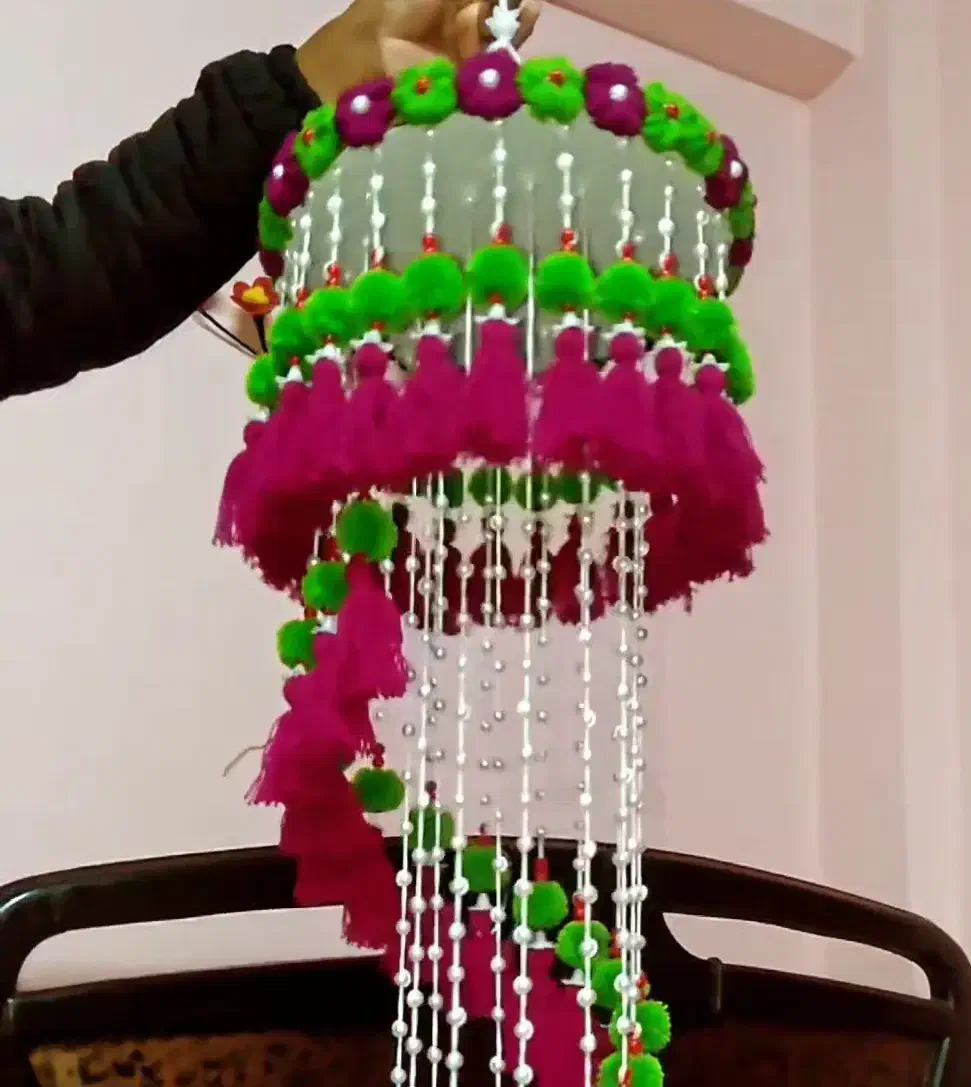 اویز مرواریدی کاموایی|صنایع دستی و سایر لوازم تزئینی|مسجد سلیمان, |دیوار