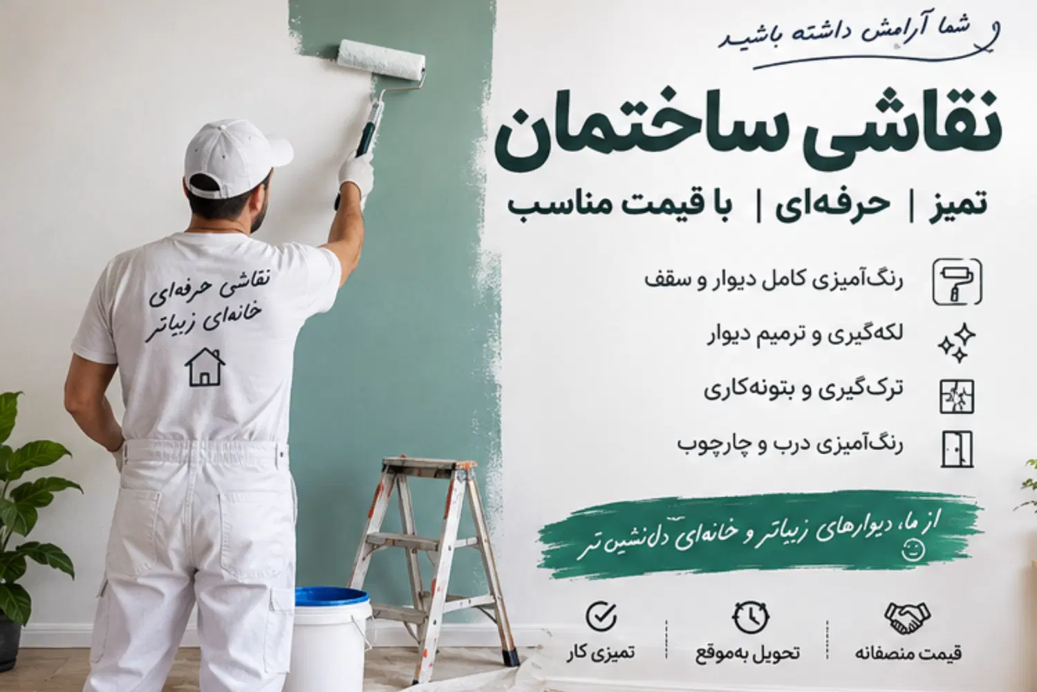 نقاشی ساختمان تمیز حرفهای رنگآمیزی با قیمت مناسب|خدمات پیشه و مهارت|تهران, استخر|دیوار