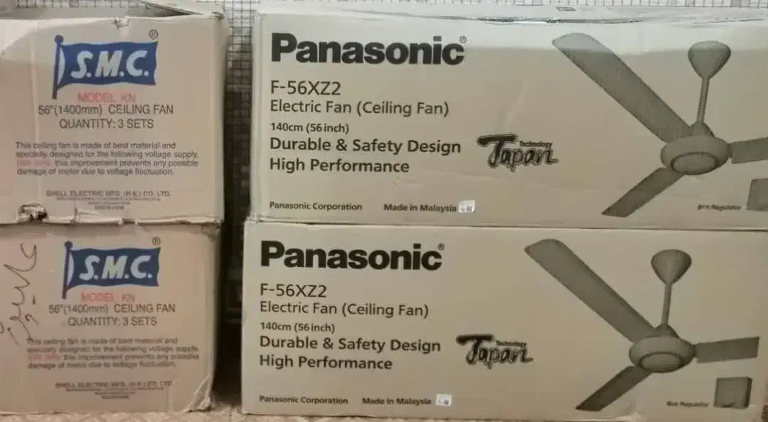 پنکه سقفی پره بلند پاناسونیک و SMC|پنکه و تصفیه‌کنندهٔ هوا|خمیر, |دیوار