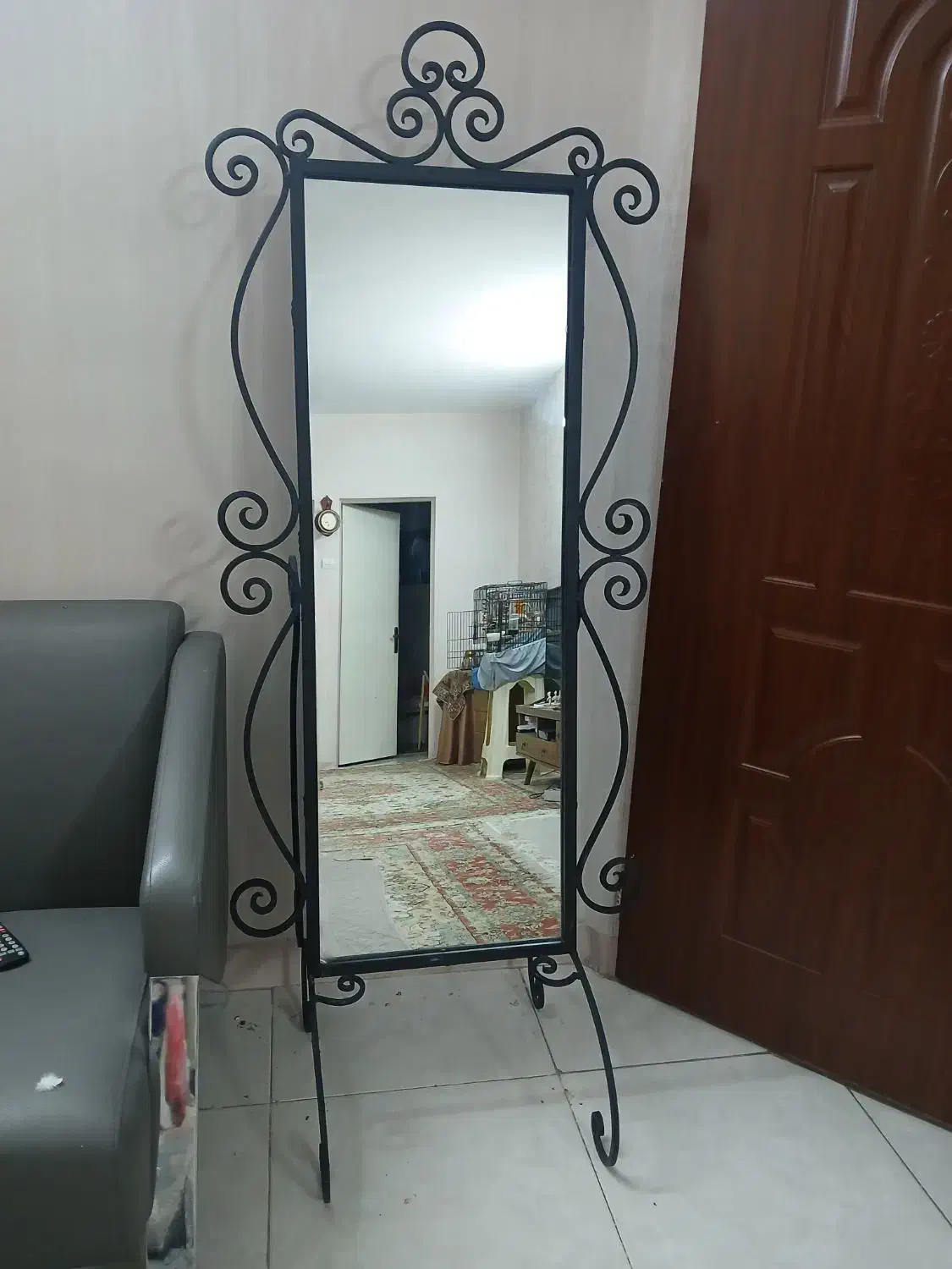 آینه قدی فانتزی فرفورژه فلزی|آینه|تهران, تولید دارو|دیوار