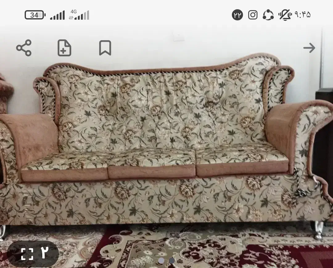 مبل سالم سه نفره|مبلمان خانگی و میز عسلی|اهر, |دیوار