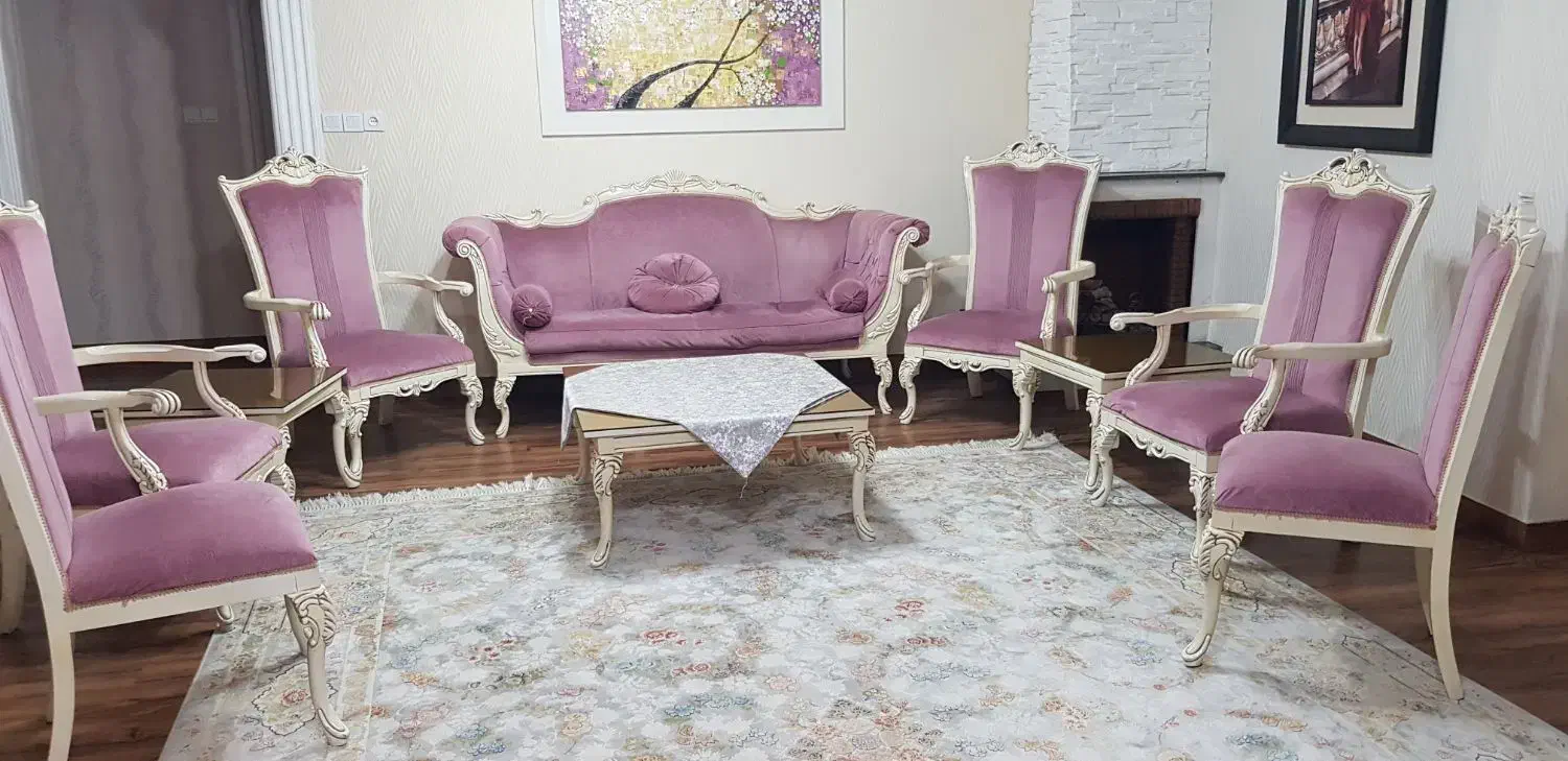 فروش مبل هفت نفره میزبان دار سالم تمیز|مبلمان خانگی و میز عسلی|لنگرود, |دیوار