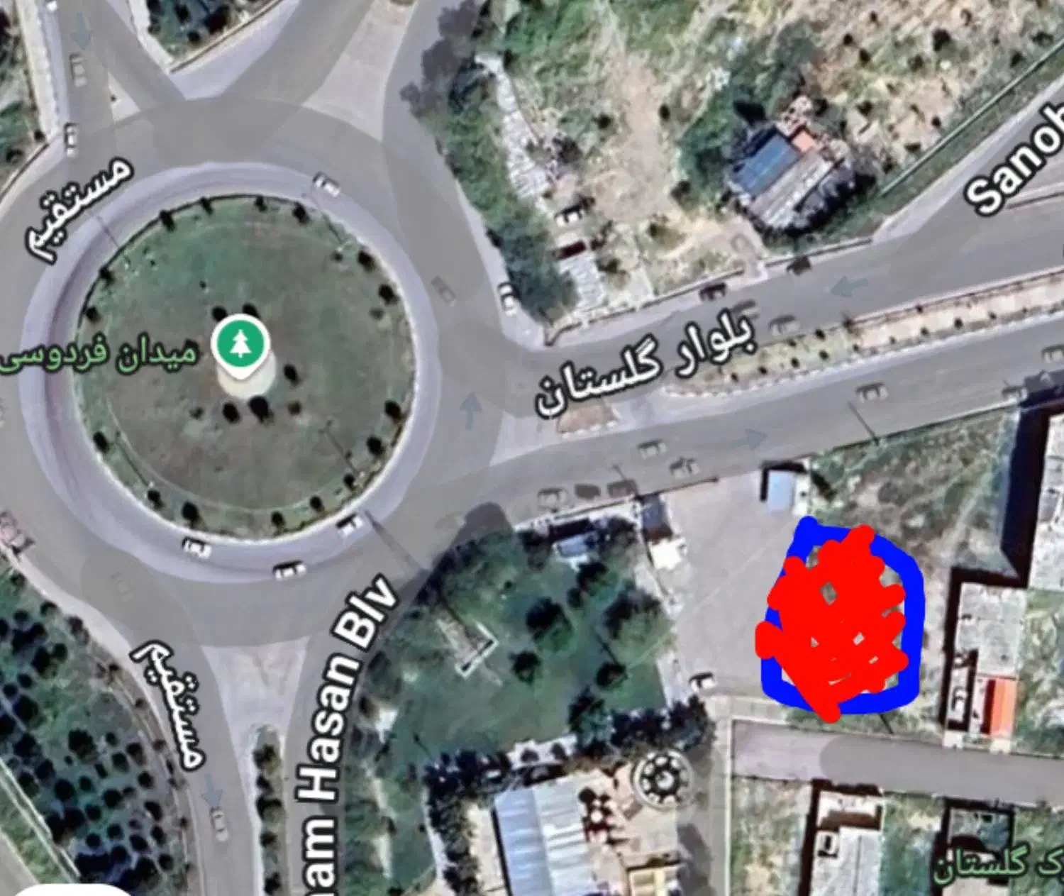 زمین دو نبش بلوار گلستان پارک فردوسی|فروش زمین و ملک کلنگی|دوگنبدان, |دیوار