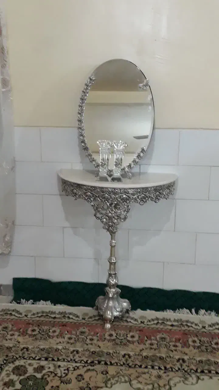 اینه شمعدان و تور عروس|آینه|خنداب, |دیوار