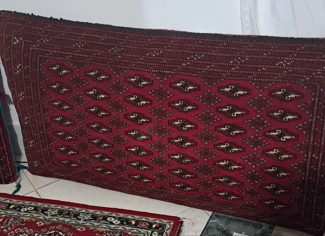 یک جفت پشتی دستبافت ترکمنی سالم بدون هیچ زدگی|پشتی|مهدی شهر, |دیوار