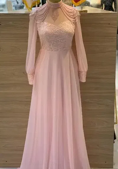 لباس مجلسی بلند با سنگ کاری|لباس|ساوه, |دیوار