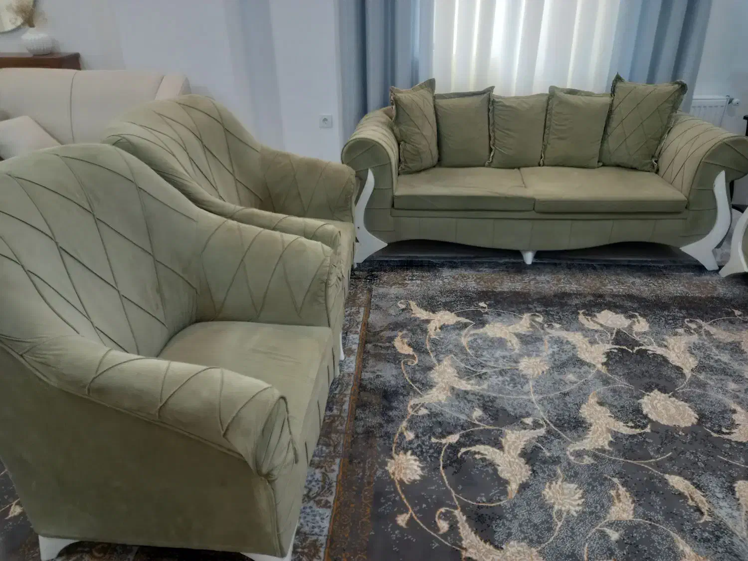 یک دست مبل هفت نفره کار کرده|مبلمان خانگی و میز عسلی|علی‌آباد کتول, |دیوار