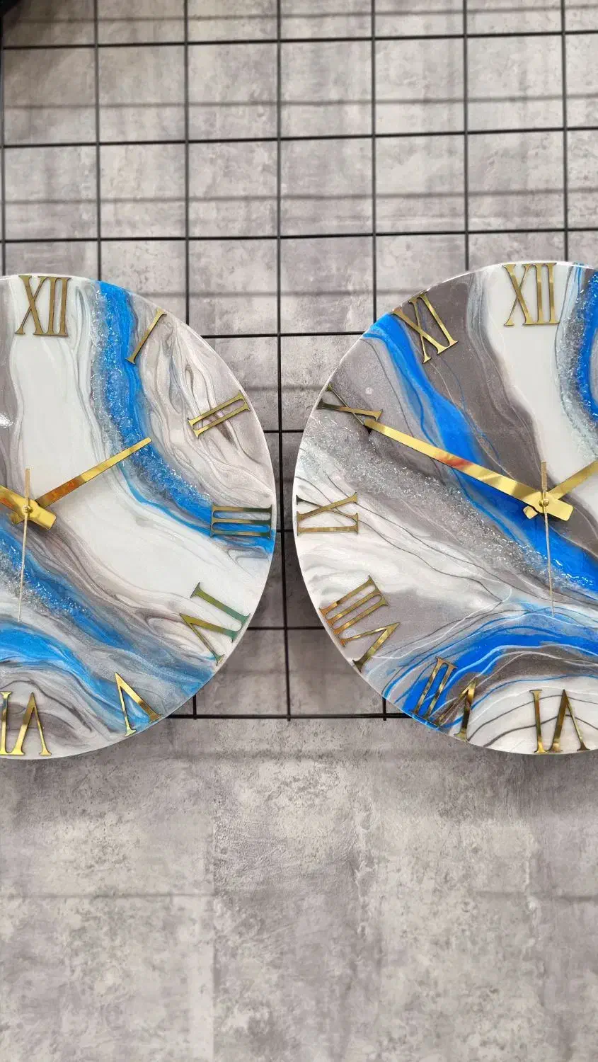 ساعت دیواری با رگه های آبی|ساعت دیواری و تزئینی|رشت, رشتیان|دیوار