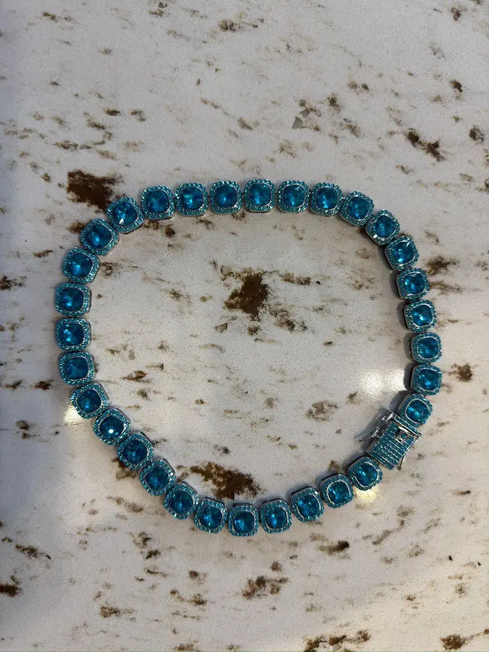 گردنبند چین فول نگین آبی|بدلیجات|تهران, ابوذر|دیوار