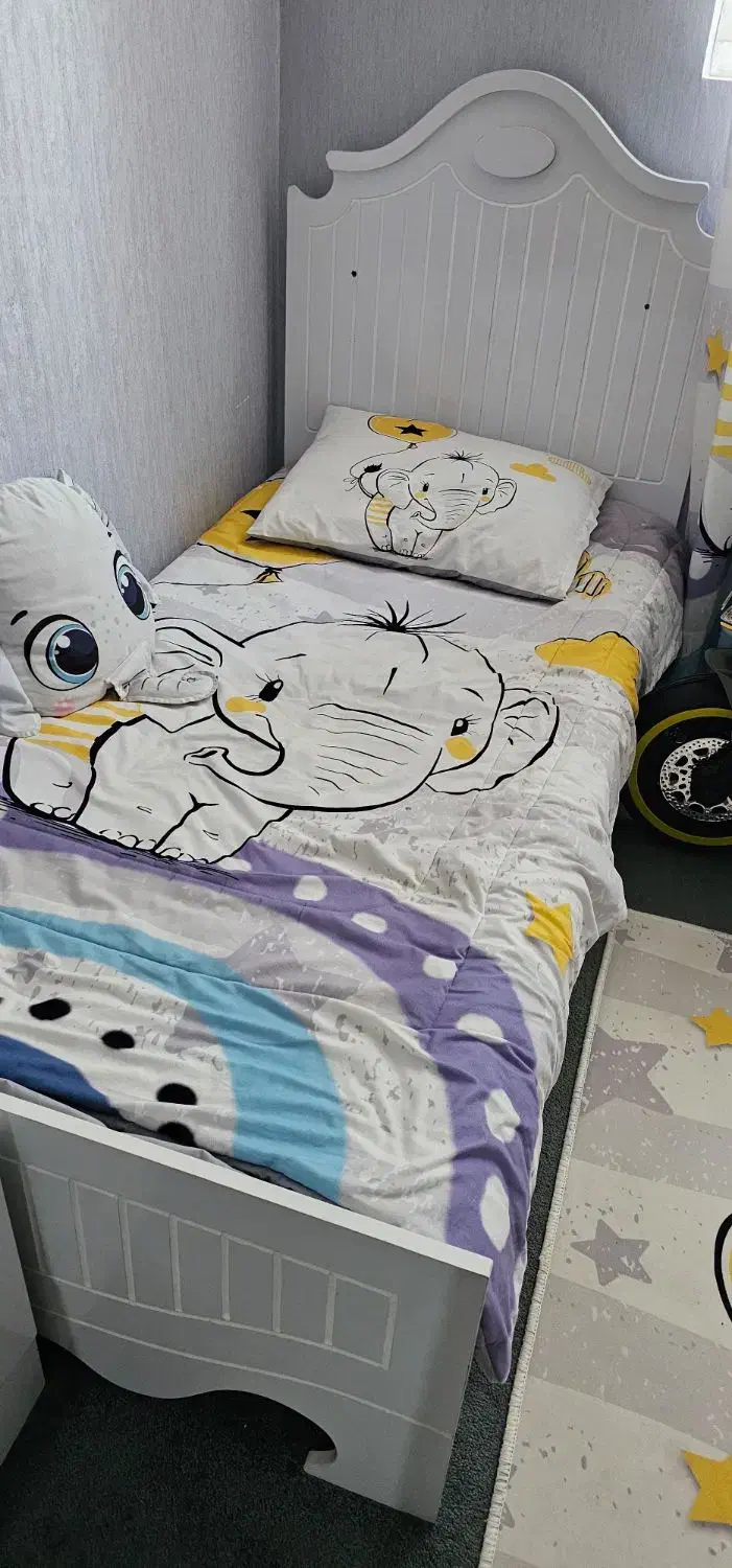 سرویس خواب اتاق کودک با خوشخواب در حد نوو|تخت و صندلی بچه|کاشمر, |دیوار