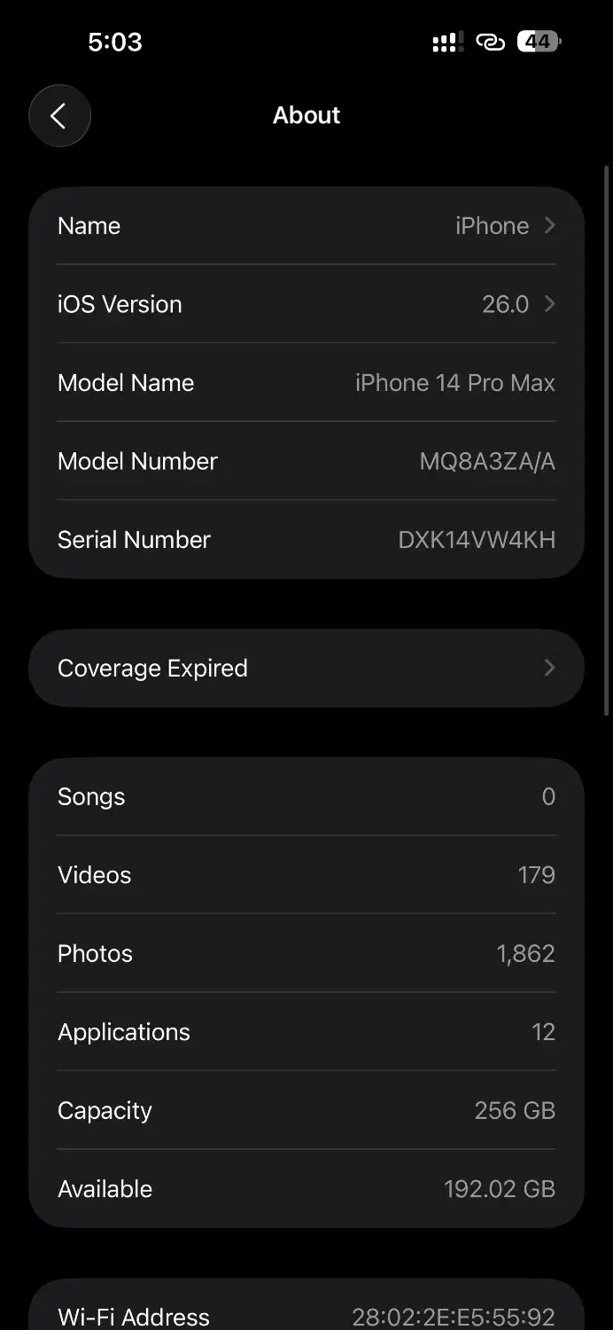 اپل آیفون ۱۴ پرومکس سری m ۲۵۶zaa باتری ۹۲بنفش|موبایل|پارسآباد, |دیوار