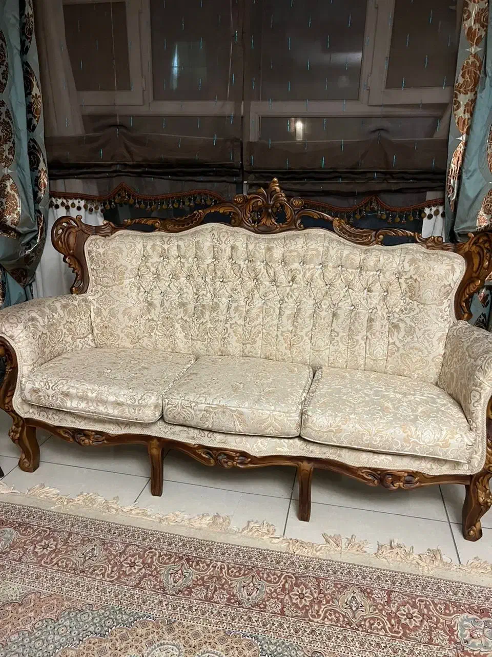 ست مبلمان و میز نهار خوری و عسلی پارچه وارداتی نو|مبلمان خانگی و میز عسلی|کرج, کوی ایثار|دیوار