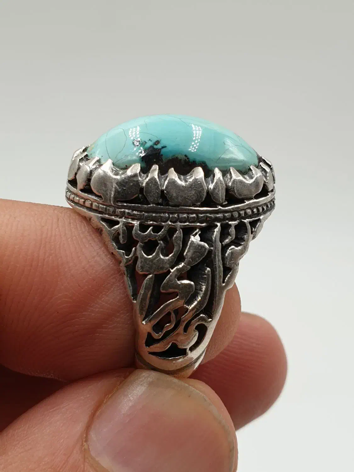 انگشتر فیروزه طبیعی زیبا و سنگین|جواهرات|خاوران, |دیوار