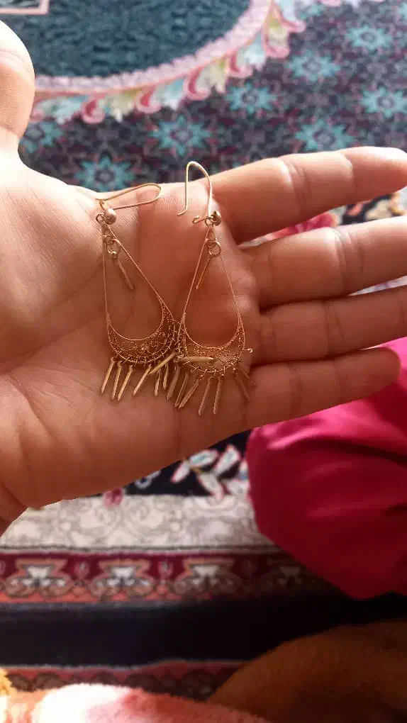 گوشواره طلای ۱۸|جواهرات|شبانکاره, |دیوار