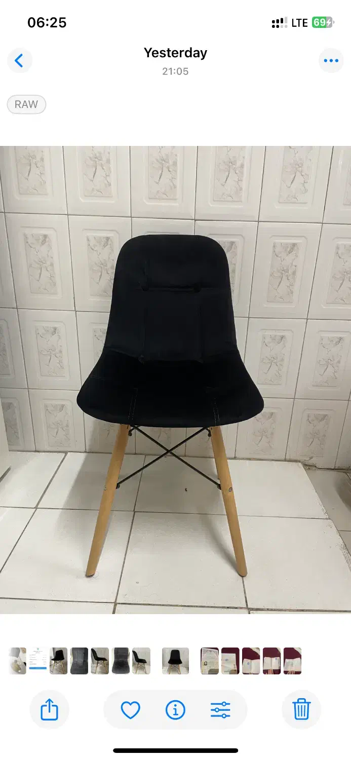 صندلی پایه چوبی مشکی|میز و صندلی غذاخوری|رشت, منظریه|دیوار