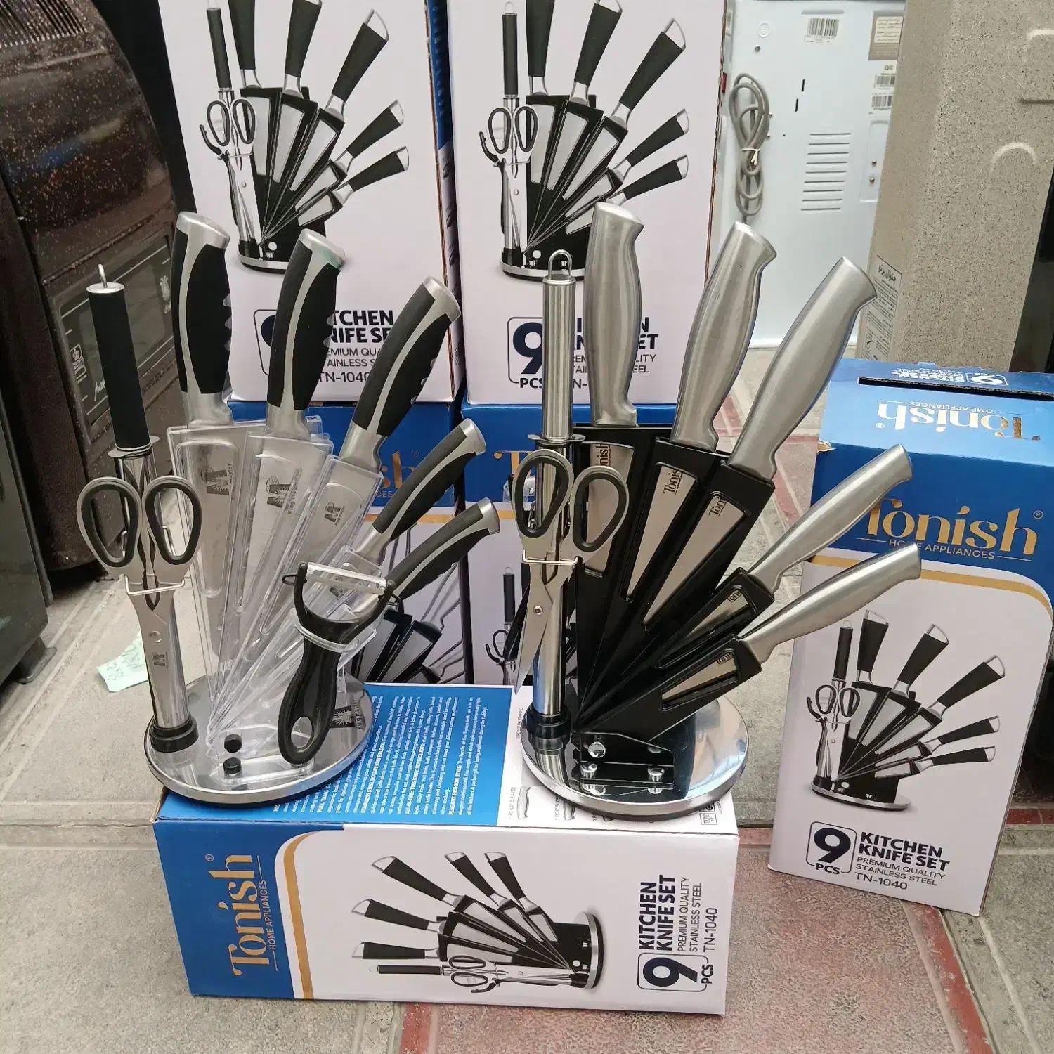 سرویس کارد چاقو کینگ مستراستیل9پارچه کارد ساطور|ظروف پخت‌وپز|مشهد, گلشور|دیوار