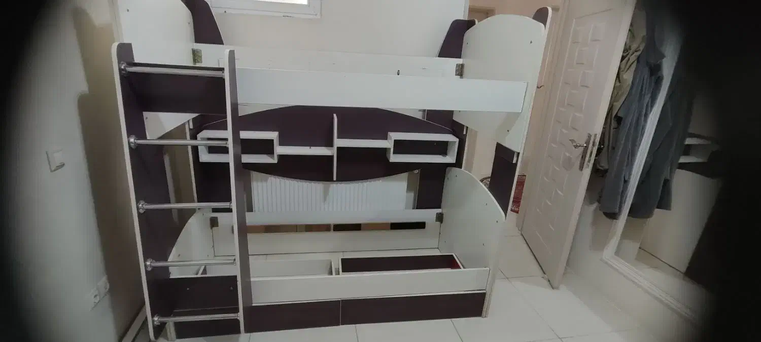 تخت خواب ۲طبقه چوبی mdf|تخت و سرویس خواب|زنجان, |دیوار