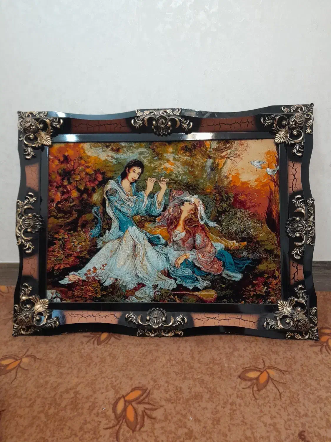 تابلو فرش ماشینی مینیاتوری طرح فرشچیان|تابلو فرش|خمینی‌شهر, |دیوار