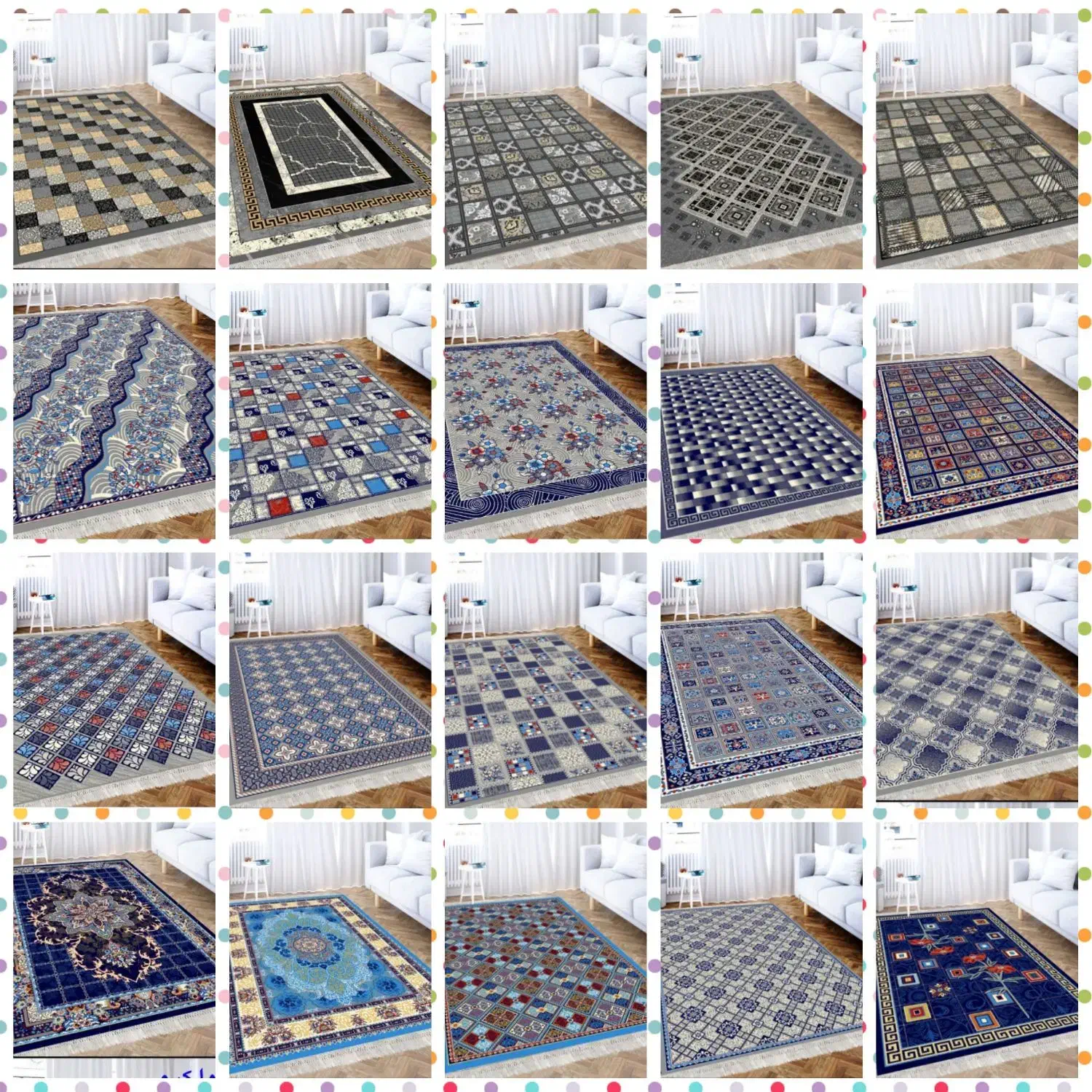 انواع گلیم فرش کاشان با رنگبندی دودی طوسی بادامی|فرش|قم, نیروگاه|دیوار