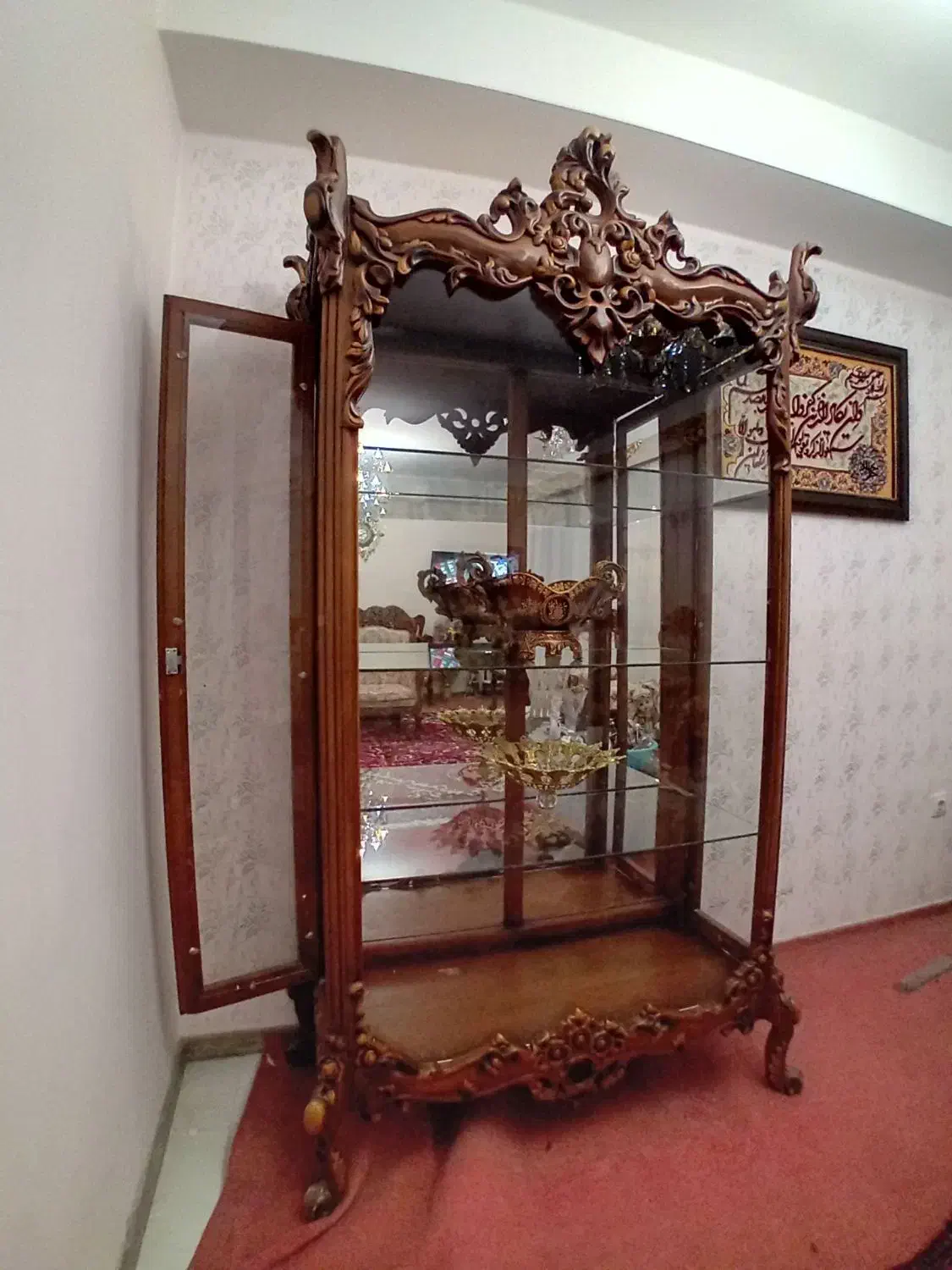 بوفه چوب گردو|بوفه، ویترین، کنسول|سهند, |دیوار