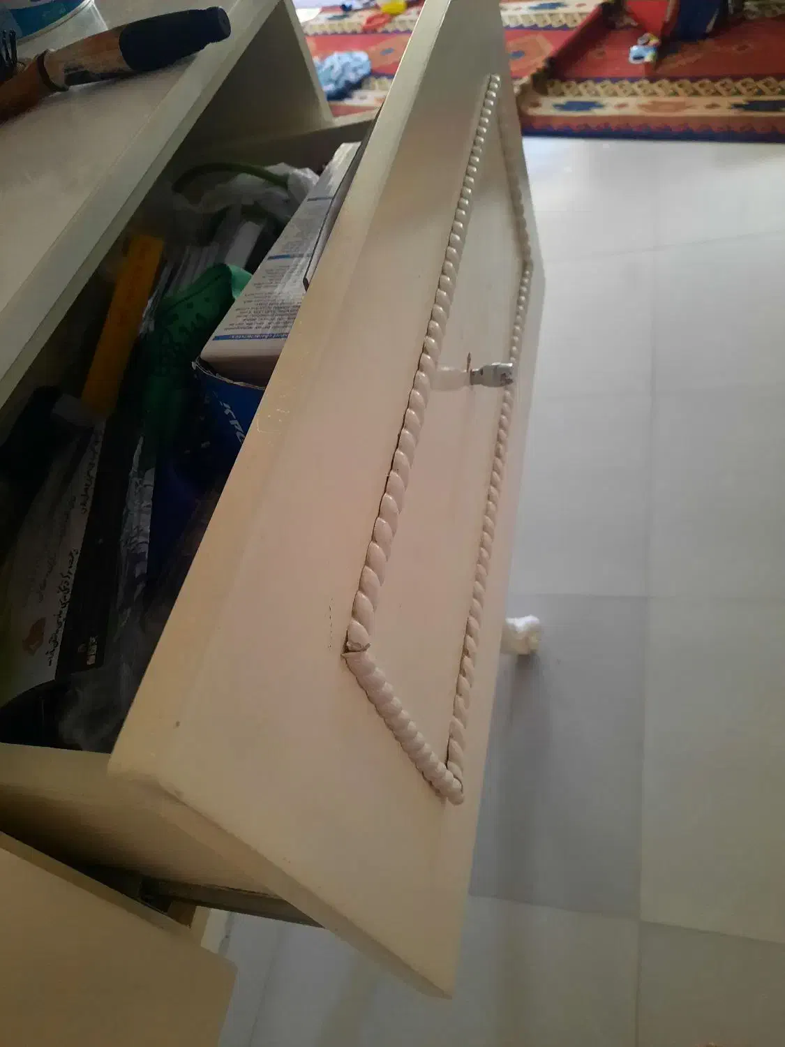 فروش کنسول سفید بهمراه آیینه|بوفه، ویترین، کنسول|شیراز, شهرک والفجر|دیوار