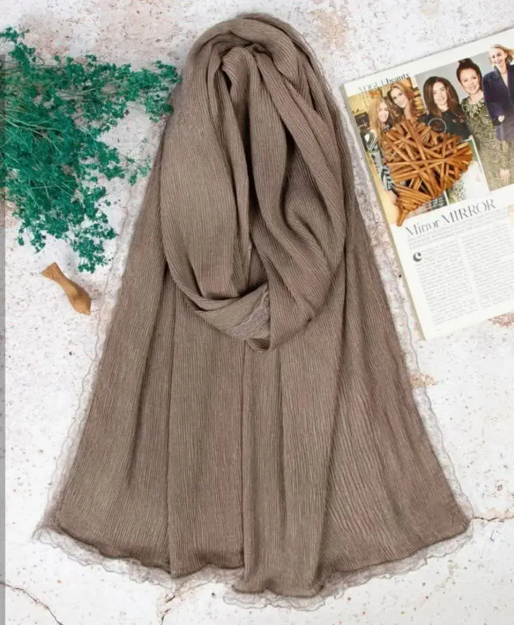 شال پلیسه دور گیپور وارداتی|لباس|زارچ, |دیوار