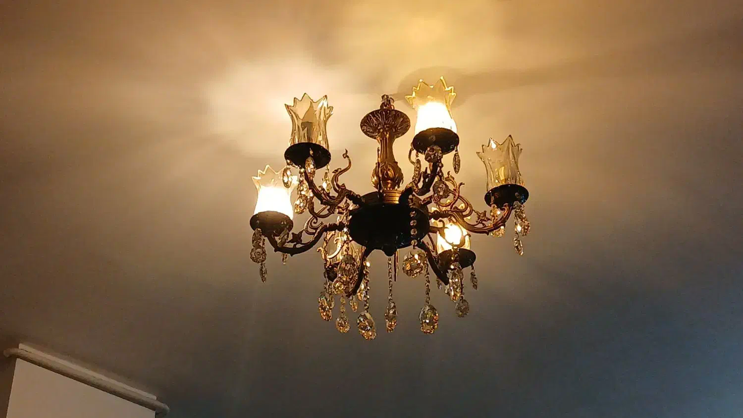 لوستر ۶لامپ طرح برنز|لوستر و چراغ آویز|زنجان, |دیوار