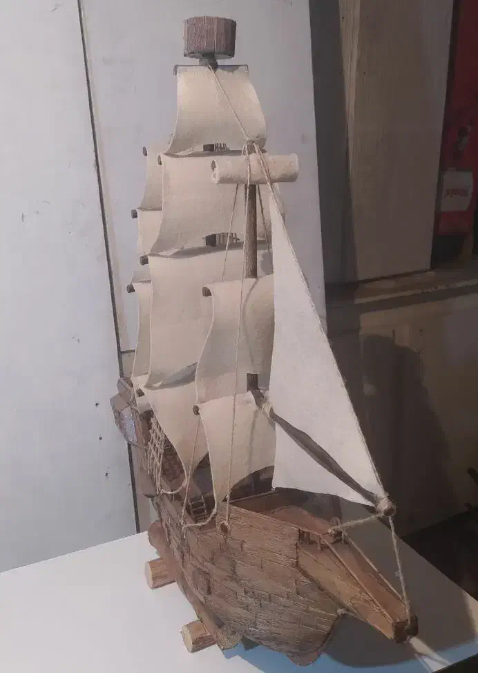کشتی بادبانی دست ساز چوبی|مجسمه، تندیس، ماکت|تبریز, |دیوار