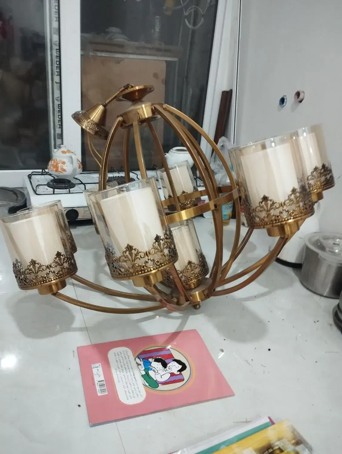 لوستر 9شاخه وارداتی|لوستر و چراغ آویز|علیآباد کتول, |دیوار