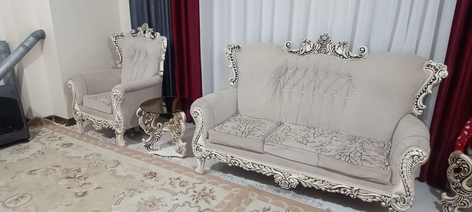 مبل هفت نفره تمیز|مبلمان خانگی و میز عسلی|اهواز, کمپلو شمالی|دیوار