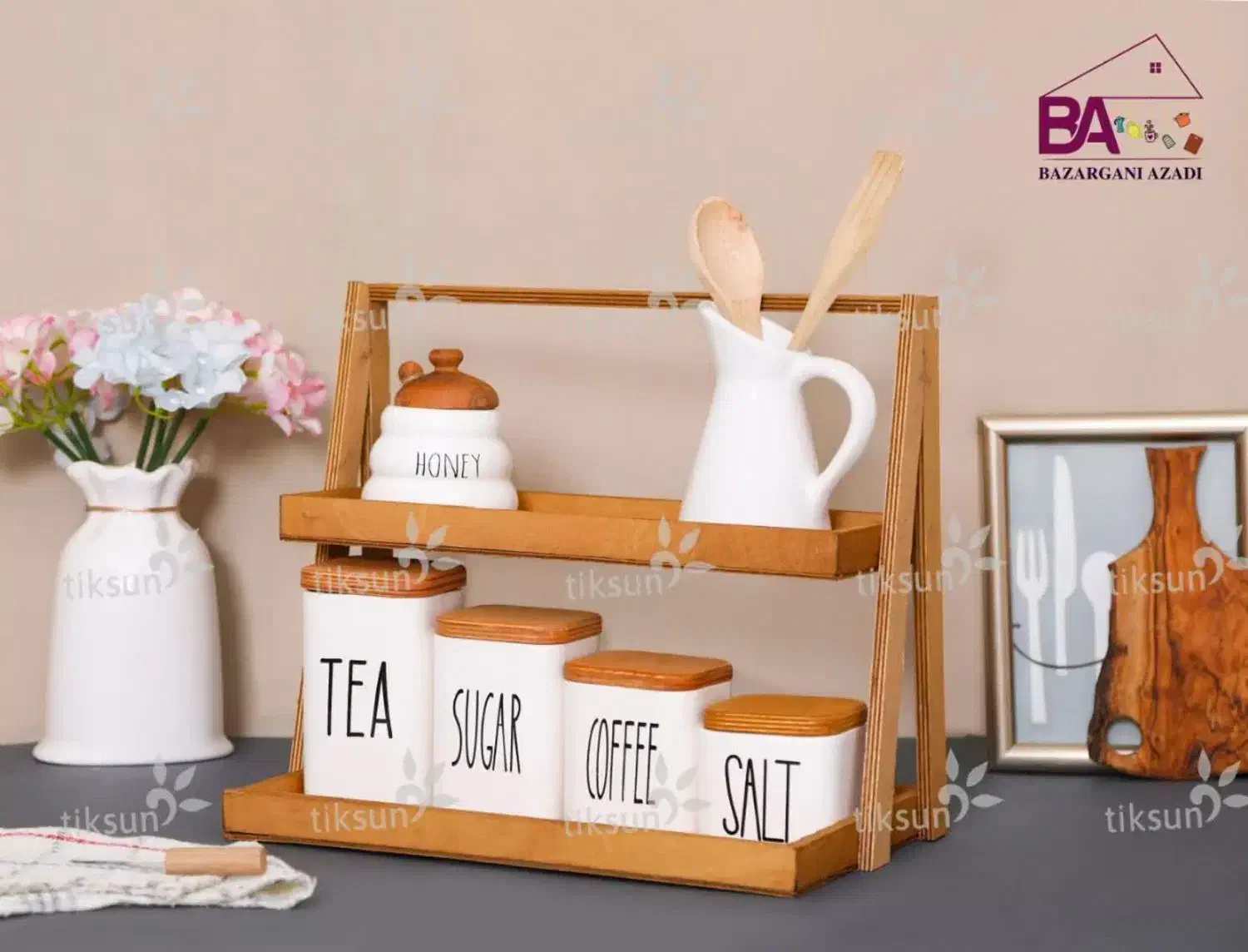استند چوبی آشپزخانه نظم دهنده|آب‌چکان و نظم‌دهنده ظروف|قم, پردیسان|دیوار