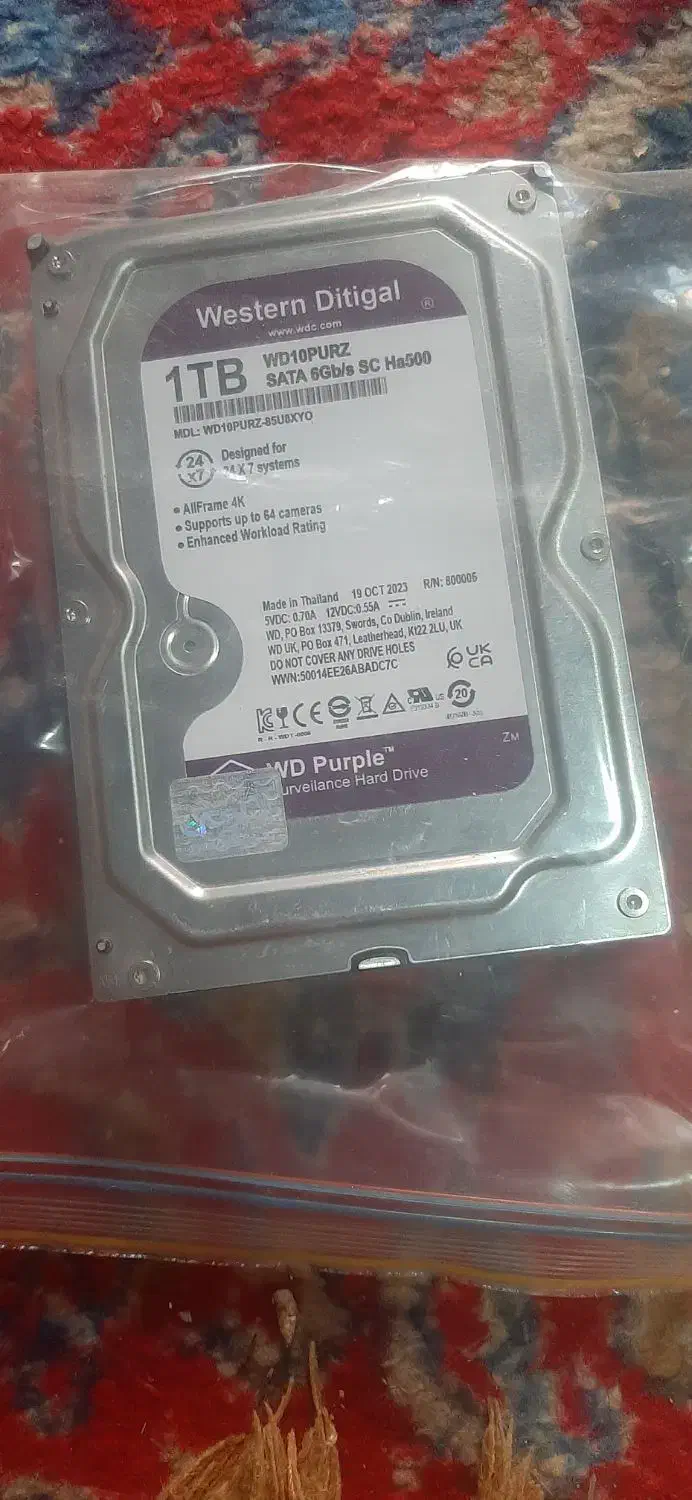 هارد ۱ترابایت بنفش|قطعات و لوازم جانبی رایانه|کرمان, |دیوار